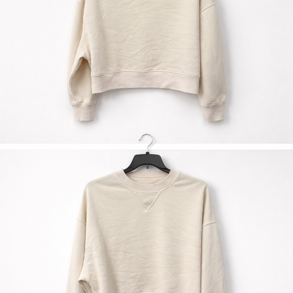 SO Beige Long Sleeve Crop Top